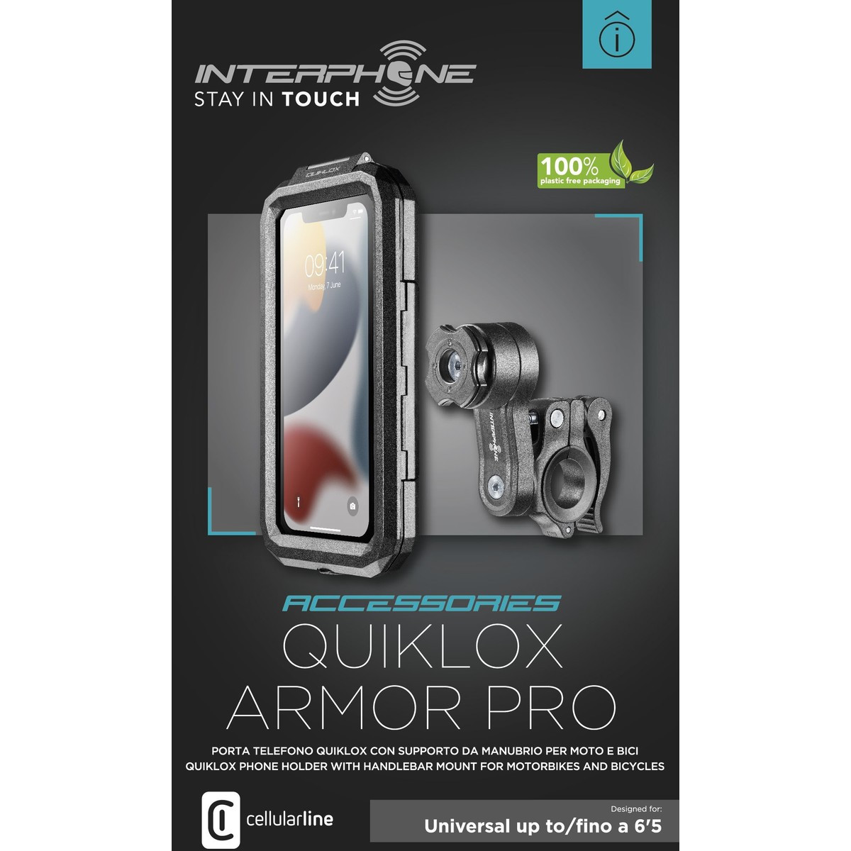 Interphone Support Universel Quiklox - Accessoires Pour Motos