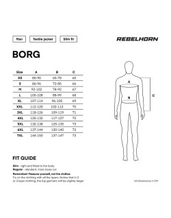 REBELHORN - Blouson BORG gris/noir/fluo