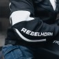 REBELHORN - Blouson cuir VANDAL noir/blanc