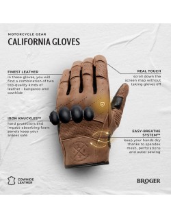 BROGER - Gants cuir CALIFORNIA