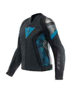 DAINESE - Blouson cuir AVRO 5 Femme noir/bleu/gris