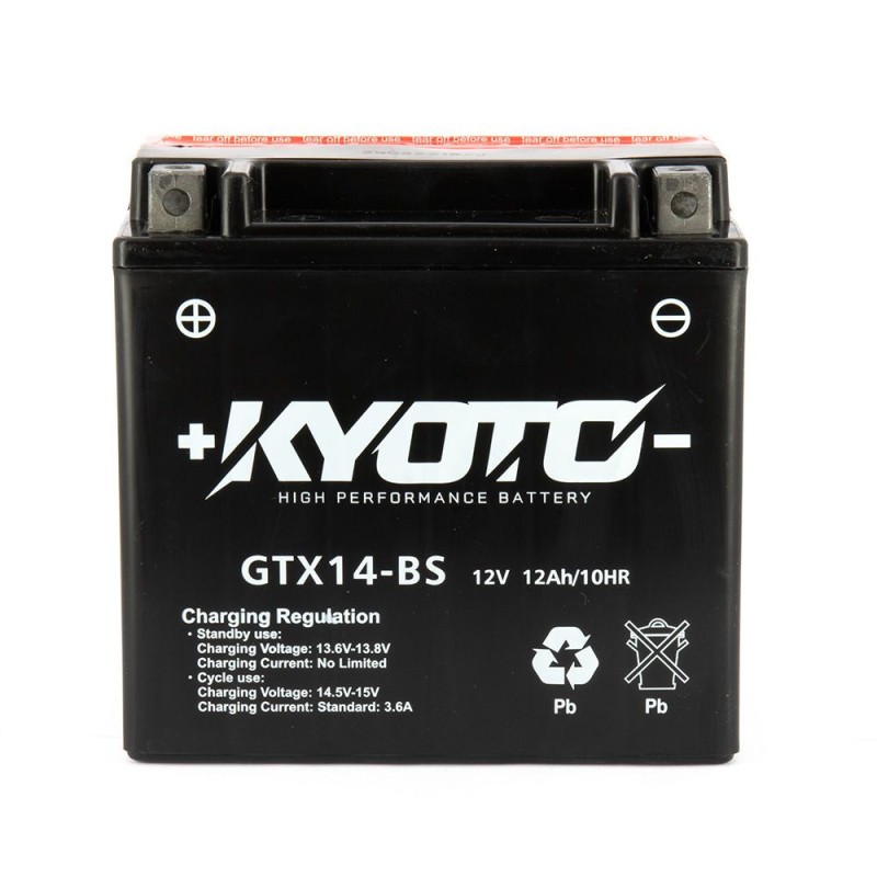 Kyoto - Batterie GTX14-BS AGM - Sans Entretien - Livrée Avec Pack Acide
