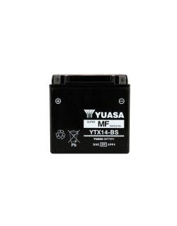 Yuasa - Batterie YTX14-BS AGM - Sans Entretien - Livrée Avec Pack Acide