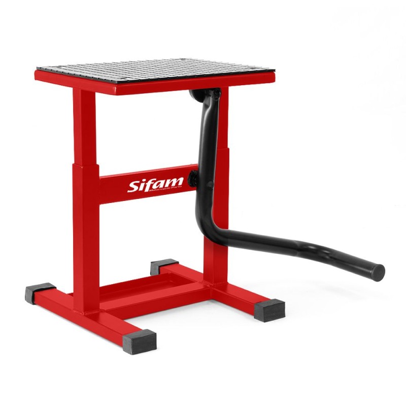 SIFAM - Lève Moto Cross Rouge Hauteur de 30cm à 39cm Plateau 29cm x 23cm