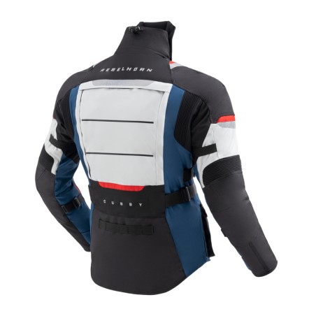 REBELHORN - Veste touring CUBBY 5 bleu/gris/rouge