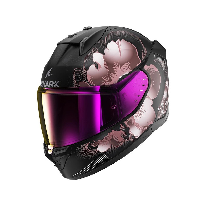 SHARK - Casque D-SKWAL 3  MAYFER KVQ noir/rose mat